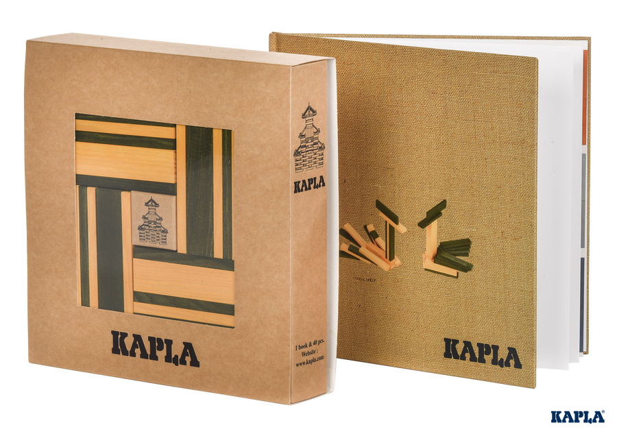 Kapla 40 Colour Planks and Art Book - Yellow & Green