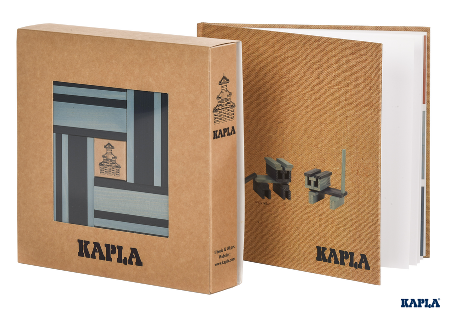 Kapla 40 Colour Planks and Art Book - Dark & Light Blue