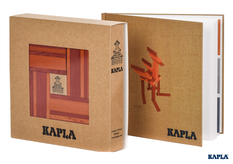 Kapla 40 Colour Planks and Art Book - Red & Orange