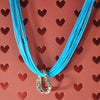 Sterling Silver Open Heart Pendant and Cotton Choker Necklace