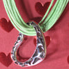 Sterling Silver Open Heart Pendant and Cotton Choker Necklace