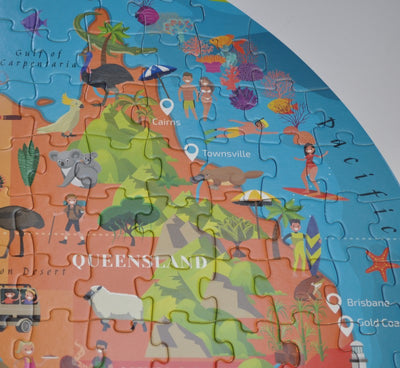 Round Jigsaw Puzzle - Australia 210 Pieces for Children Aged 6+