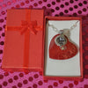 Red Sponge Coral Heart Pendant & Sterling Silver Chain Necklace