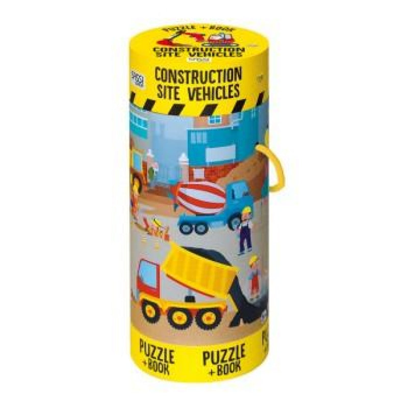 Junior Construction Site Vehicles Puzzle and Book 100p